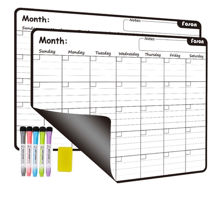 Calendario mensile su misura di lavagna del frigorifero del calendario del frigorifero magnetico