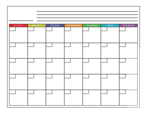 OEM Dry Erase Monthly Magnetic Fridge Calendar Planner Horizontal