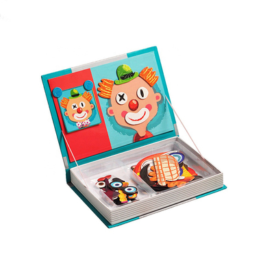 I puzzle di legno del libro magnetico pazzo dei fronti dell'OEM giocano la scatola per i bambini di bambini di 3 anni