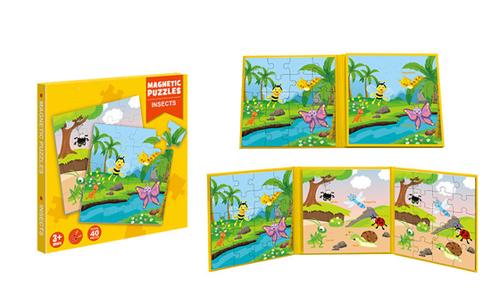 Tema magnetico degli insetti del libro del puzzle dei giocattoli educativi per le età dei bambini 3 anni su