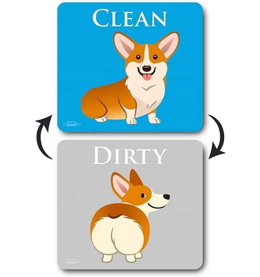 segno sporco del fumetto della lavastoviglie pulita sporca animale reversibile del magnete per la cucina