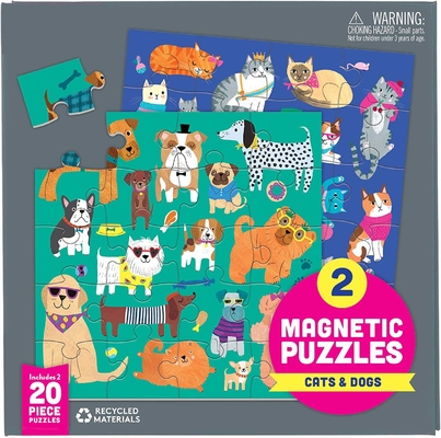 Puzzle magnetico 6,5 x 6,5&quot; dei cani dei gatti multicolore