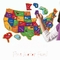 44 pezzi di U.S.A. della mappa di puzzle di geografia magnetica di divertimento per i bambini invecchia 4+